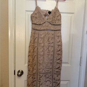 Bardot Lace Midi Dress - Cream